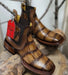 Men's Quincy Alligator Print Square Toe Ankle Boots - Tobacco