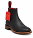 Mens Black Suede Boots - Square Toe