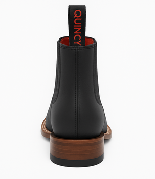 Mens Black Suede Boots - Square Toe