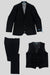 Black Birdseye Pattern Slim Fit Men's Two Button Vested Suit