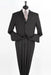 Apollo King Designer Brand Mens Classic Fit Three Button Poplin Two Piece Suit in Black