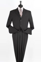Apollo King Black Poplin Classic Fit Two-Piece Suit
