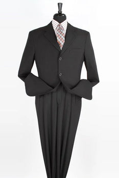 Apollo King Black Poplin Classic Fit Two-Piece Suit