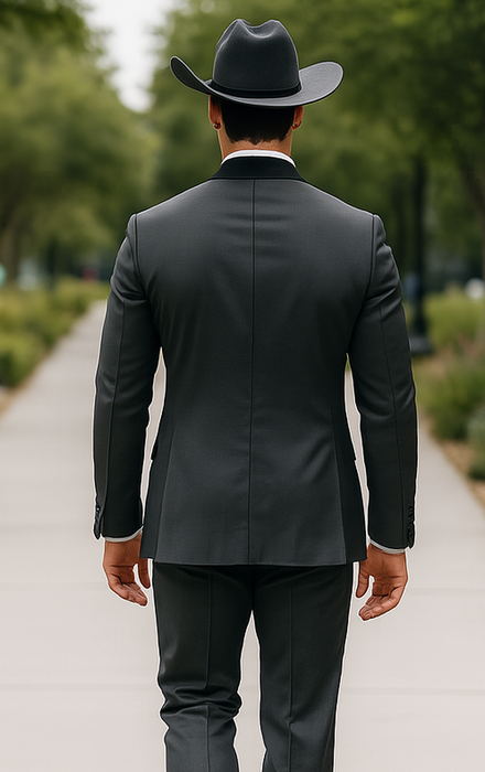 Rayon/Poly Modern Fit Suits Eleganza 2 button Blazer with Black Edge Trim Lapel Dinner Jacket suit