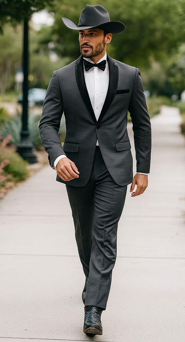 Rayon/Poly Modern Fit Suits Eleganza 2 button Blazer with Black Edge Trim Lapel Dinner Jacket suit