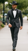 Rayon/Poly Modern Fit Suits Eleganza 2 button Blazer with Black Edge Trim Lapel Dinner Jacket suit
