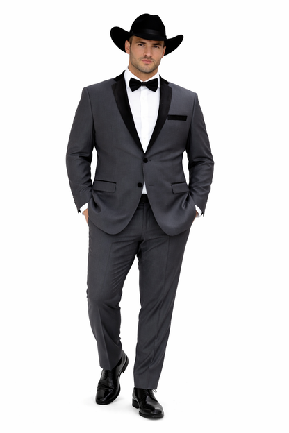 Rayon/Poly Modern Fit Suits Eleganza 2 button Blazer with Black Edge Trim Lapel Dinner Jacket suit