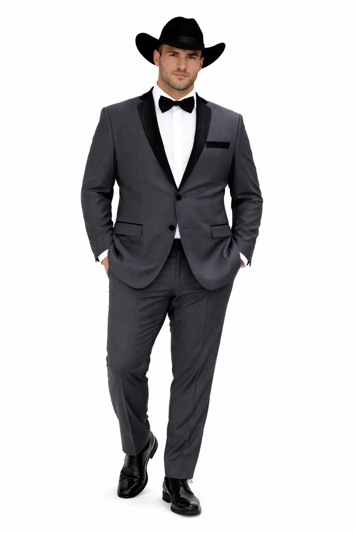 Rayon/Poly Modern Fit Suits Eleganza 2 button Blazer with Black Edge Trim Lapel Dinner Jacket suit