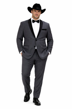 Rayon/Poly Modern Fit Suits Eleganza 2 button Blazer with Black Edge Trim Lapel Dinner Jacket suit