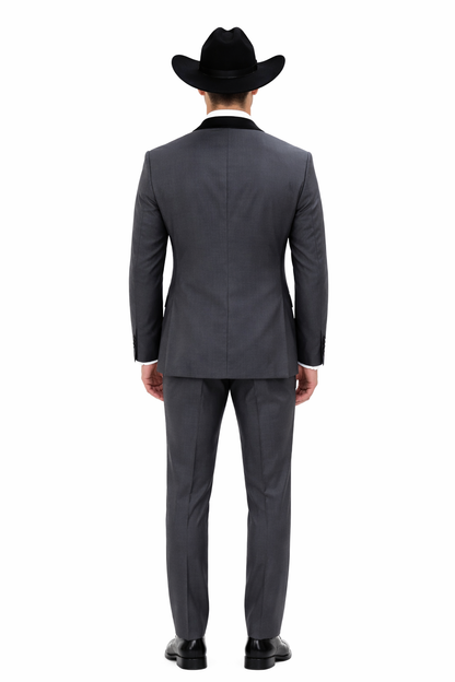 Rayon/Poly Modern Fit Suits Eleganza 2 button Blazer with Black Edge Trim Lapel Dinner Jacket suit