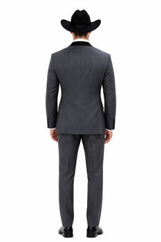 Rayon/Poly Modern Fit Suits Eleganza 2 button Blazer with Black Edge Trim Lapel Dinner Jacket suit