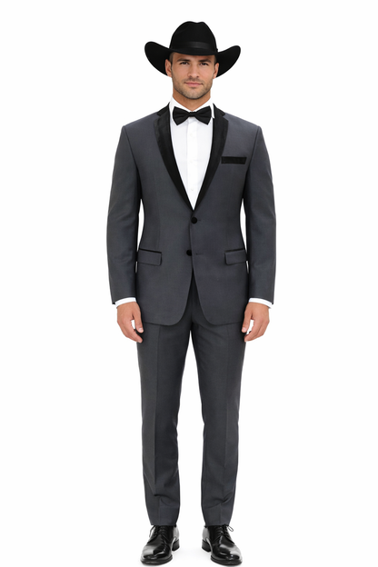 Rayon/Poly Modern Fit Suits Eleganza 2 button Blazer with Black Edge Trim Lapel Dinner Jacket suit