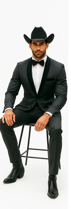 Rayon/Poly Modern Fit Suits Eleganza 2 button Blazer with Black Edge Trim Lapel Dinner Jacket suit