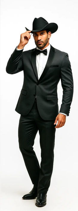 Rayon/Poly Modern Fit Suits Eleganza 2 button Blazer with Black Edge Trim Lapel Dinner Jacket suit