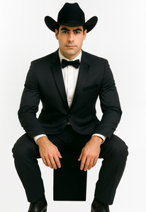 Rayon/Poly Modern Fit Suits Eleganza 2 button Blazer with Black Edge Trim Lapel Dinner Jacket suit