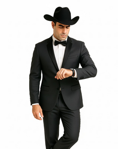 Rayon/Poly Modern Fit Suits Eleganza 2 button Blazer with Black Edge Trim Lapel Dinner Jacket suit