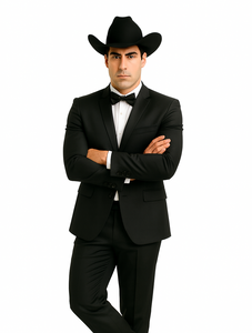 Rayon/Poly Modern Fit Suits Eleganza 2 button Blazer with Black Edge Trim Lapel Dinner Jacket suit