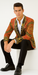 Red and Gold and Black Tuxedo Jacket - Designer Pattern
