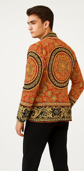 Red and Gold and Black Tuxedo Jacket - Designer Pattern