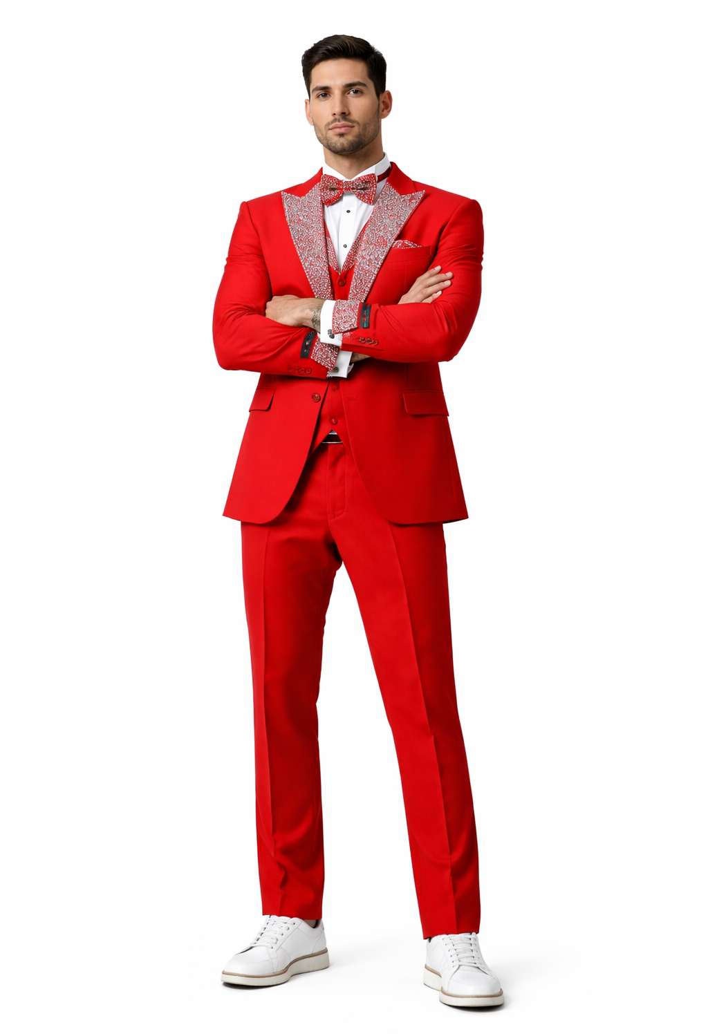Red and Silver Prom Suit for Every Occasion Modern Fit