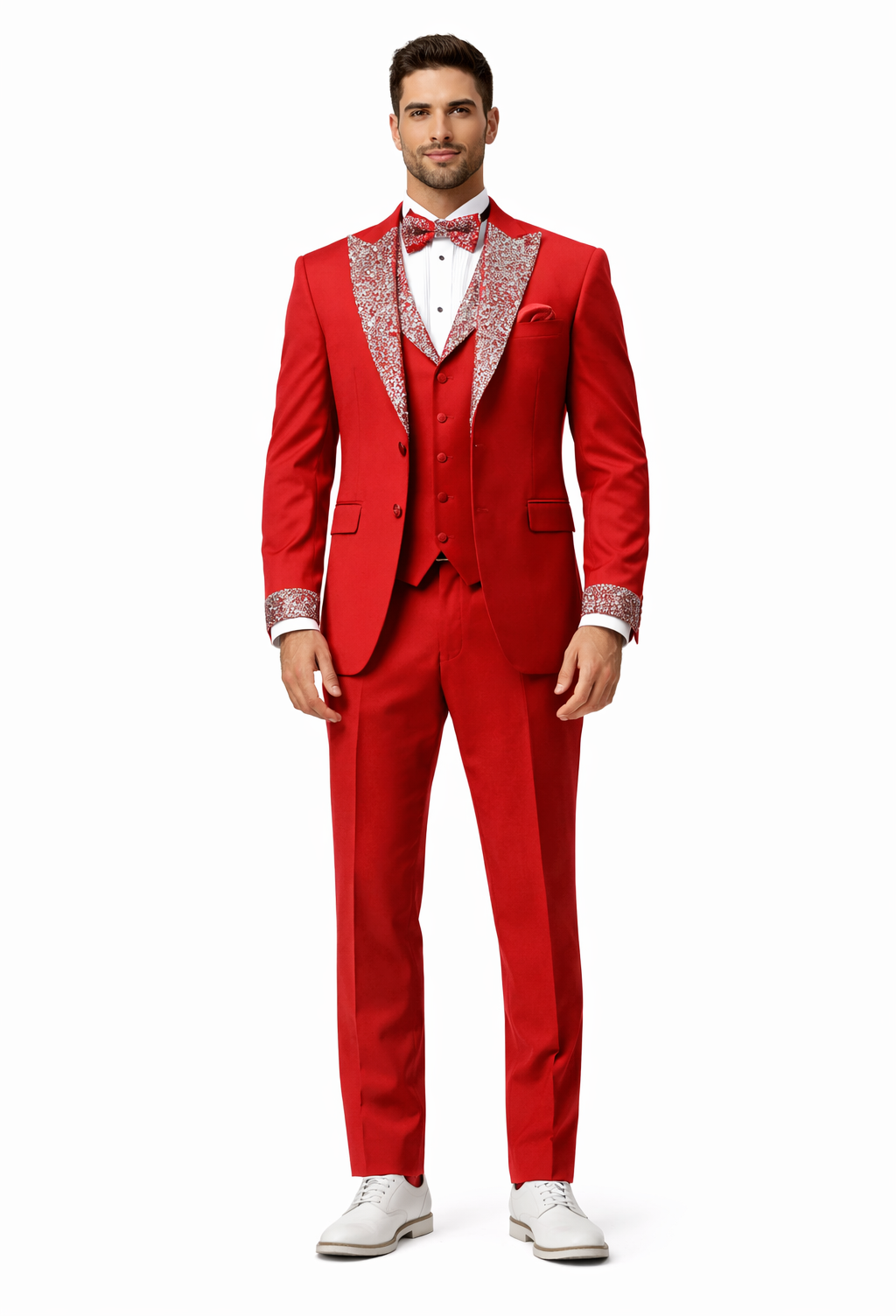 Red and Silver Prom Suit for Every Occasion Modern Fit