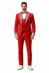 Red and Silver Prom Suit for Every Occasion Modern Fit