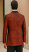Red Double Breasted Rough Streak Pattern Satin Peak Lapel Stacy Adams Men's Jacket