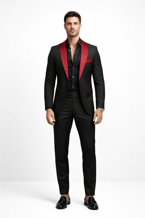 Red Prom Tuxedo - Wedding Suit - Groom Tuxedo Suit