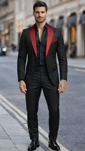 Red Prom Tuxedo - Wedding Suit - Groom Tuxedo Suit