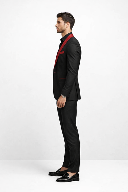 Red Prom Tuxedo - Wedding Suit - Groom Tuxedo Suit
