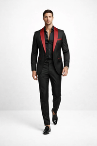 Red Prom Tuxedo - Wedding Suit - Groom Tuxedo Suit