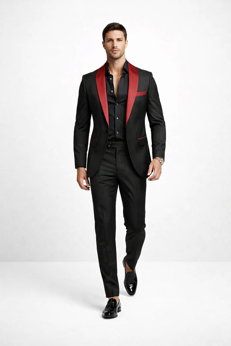 Red Prom Tuxedo - Wedding Suit - Groom Tuxedo Suit
