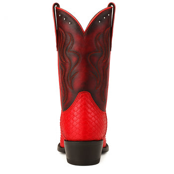 Men's King Exotic Boots Genuine Python 3x Toe Red (495vf5712) - Image 4