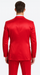 Men's Red Satin Slim Fit 3 Piece Tazzio Suit with Double Breasted Vest and Peak Lapel Jacket