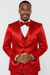 Mens Modern Fit Shiny Sharkskin Suit in Purple