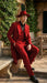 Men’s 1920s Red Zoot Suit – Long Mafia Gangster Three-Piece Vintage Outfit Zuit Pachuco Style