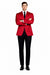 Men’s Slim Fit Red Satin Blazer – Elegant Two-Button Formal Suit Jacket for Weddings, in Red Color