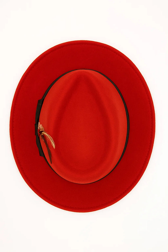 Red/Black Fedora Hat