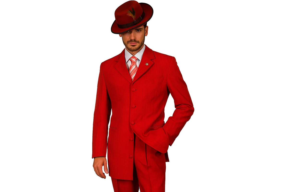 Cheap Plus Size Suits For Men - Big and Tall Suit For Big Guys Red - Image 2