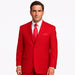 Three Button Suit - Classic Fit Pleated Pants - Mens 3 Button Classic Fit Poplin Red Suit