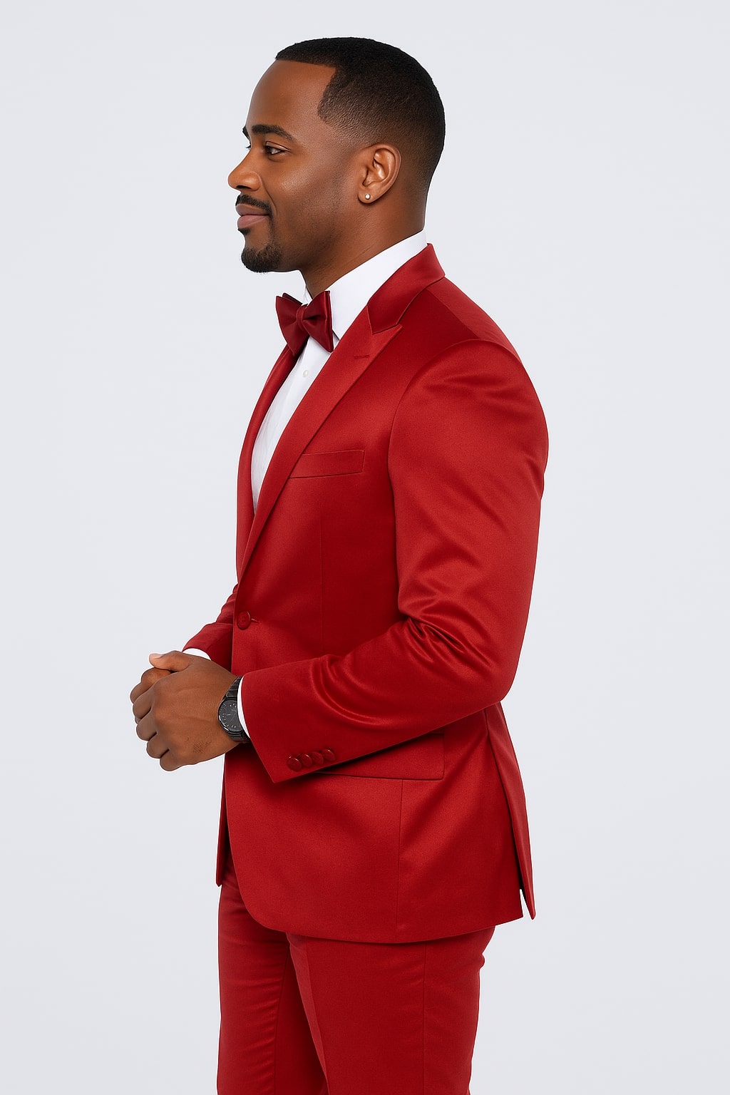 Burgundy Satin Tuxedo Set – 4-Piece Ensemble for Weddings & Proms - Image 4