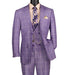 Regular Fit Light Purple Glen Plaid Three-Piece Suit