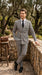 Men’s Black and White Houndstooth 2 Piece Wool Suit with Double Breasted Jacket and Pants
