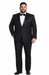 Renoir Suits - Renoir Fashion Mens Polyester/Viscose Classic Fit Two Piece Ribbon Finish Tuxedo In Black
