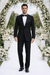 Renoir Suits - Renoir Fashion Mens Polyester/Viscose Classic Fit Two Piece Ribbon Finish Tuxedo In Black