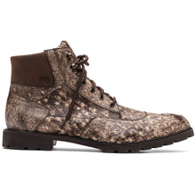 Marco Di Milano Renzo Stone Brown Ostrich Lace-Up Boots