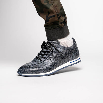 Zelli Rio Genuine Ostrich Quill Sneakers in Faded Black