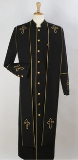 Mens Church Robe - Multiple Colors Available Black ~ Gold