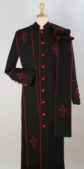 Mens Church Robe - Multiple Colors Available Black ~ Red