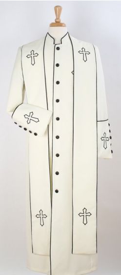 Mens Church Robe - Multiple Colors Available Off White ~ Black